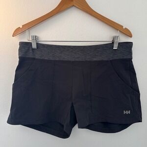 Helly Hansen Women's Black Trail Shorts Size L Quick Dry Fitted Running Hiking